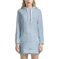 Light Blue Denim Jeans Print Pullover Hoodie Dress