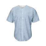 Light Blue Denim Jeans Print Men's Baseball Jersey