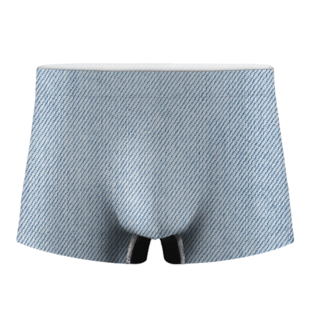 Light Blue Denim Jeans Print Men's Boxer Briefs