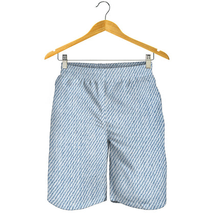 Light Blue Denim Jeans Print Men's Shorts