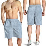 Light Blue Denim Jeans Print Men's Shorts