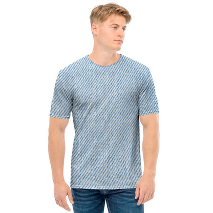 Light Blue Denim Jeans Print Men's T-Shirt