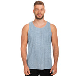 Light Blue Denim Jeans Print Men's Tank Top