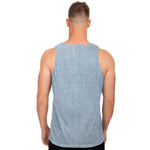 Light Blue Denim Jeans Print Men's Tank Top