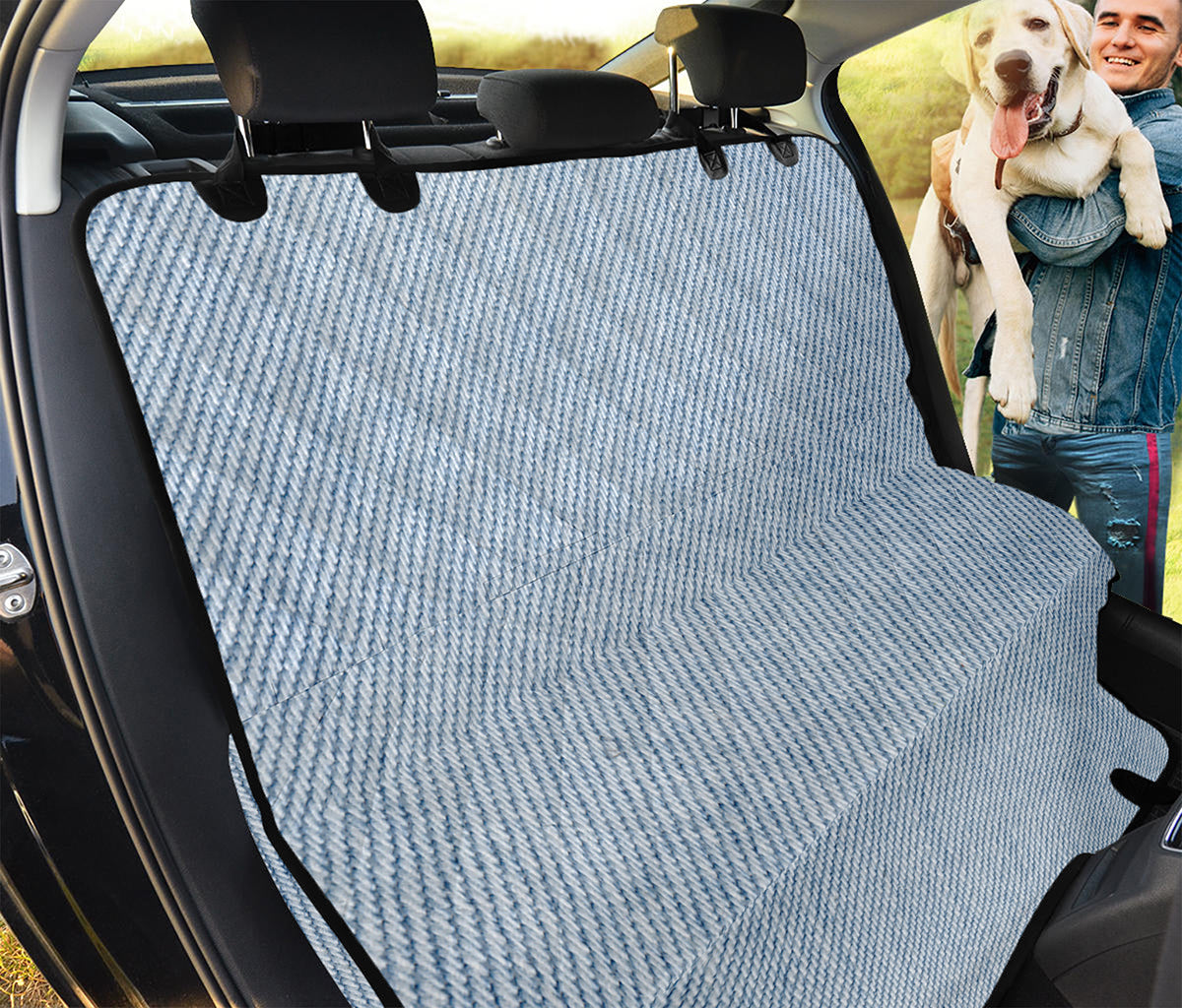 Light Blue Denim Jeans Print Pet Car Back Seat Cover