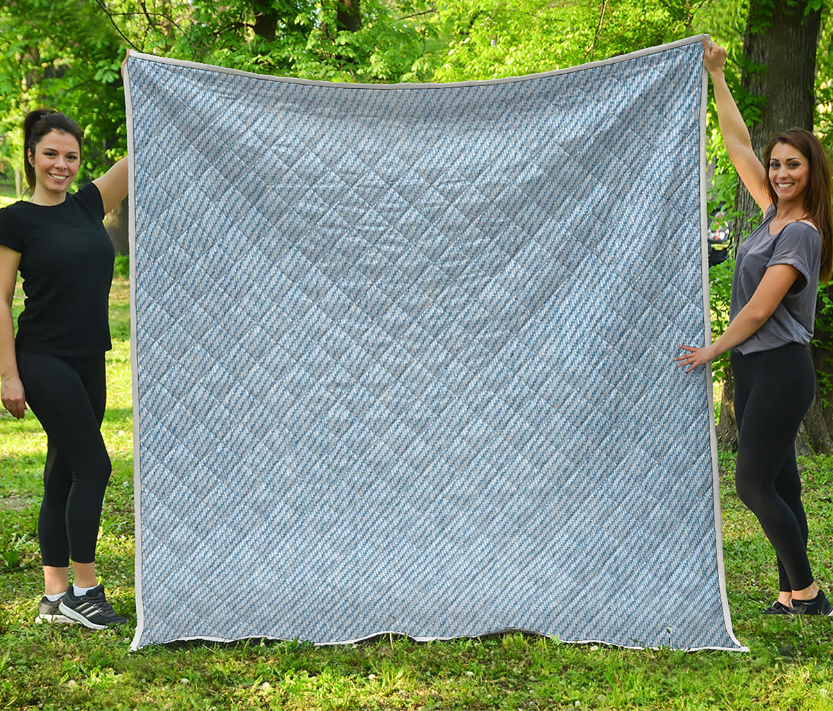 Light Blue Denim Jeans Print Quilt