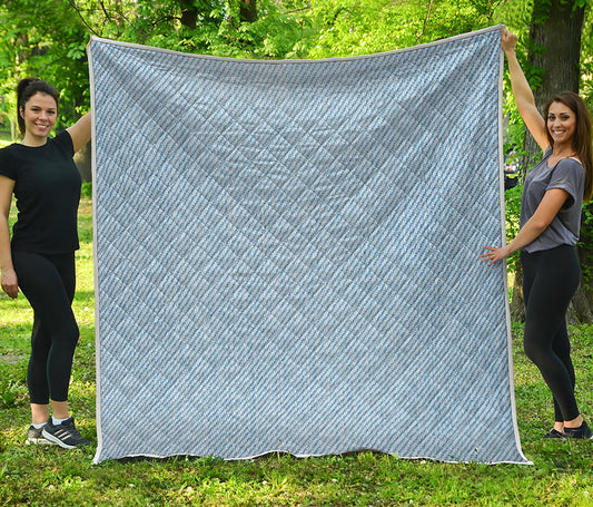 Light Blue Denim Jeans Print Quilt