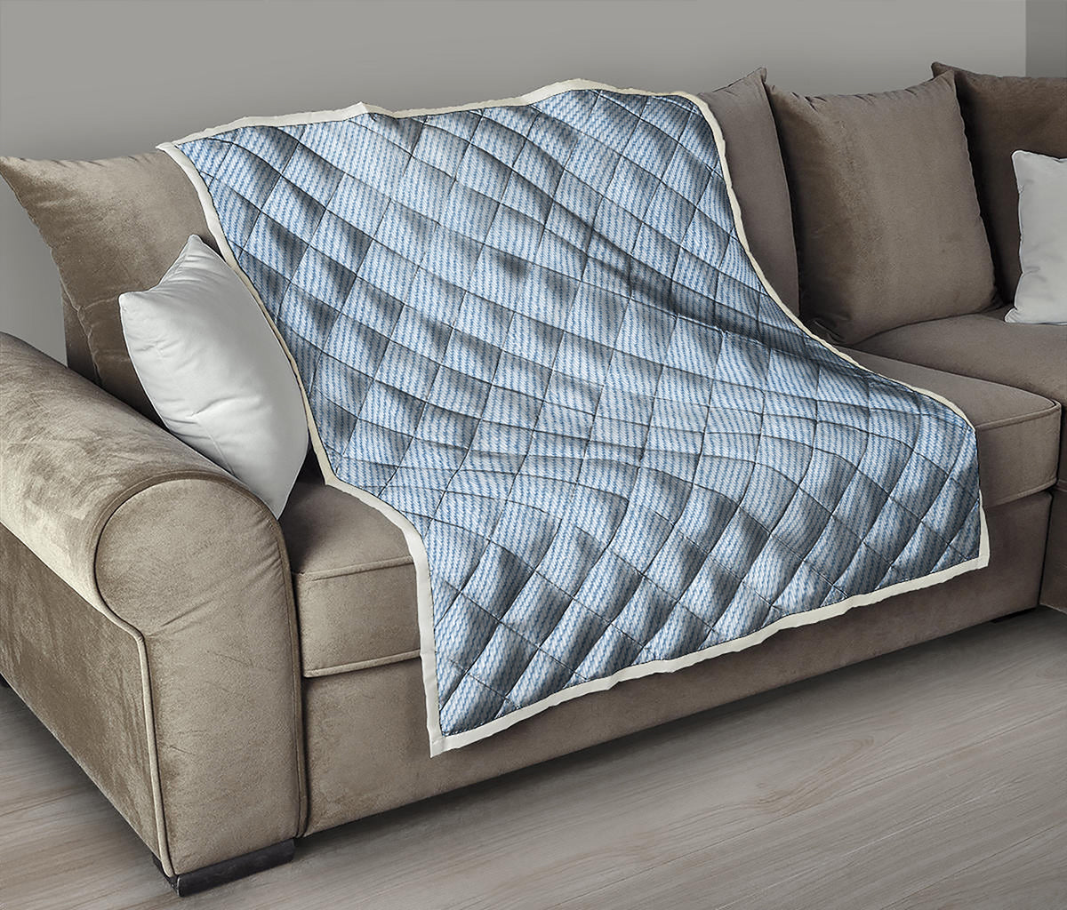 Light Blue Denim Jeans Print Quilt