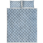 Light Blue Denim Jeans Print Quilt Bed Set