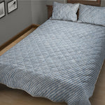 Light Blue Denim Jeans Print Quilt Bed Set