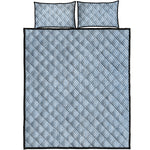 Light Blue Denim Jeans Print Quilt Bed Set