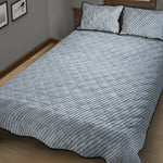 Light Blue Denim Jeans Print Quilt Bed Set