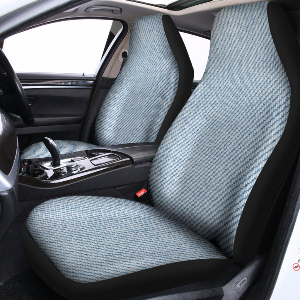 Light Blue Denim Jeans Print Universal Fit Car Seat Covers
