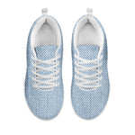 Light Blue Denim Jeans Print White Sneakers