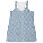 Light Blue Denim Jeans Print Women's Racerback Tank Top