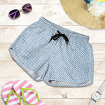 Light Blue Denim Jeans Print Women's Shorts
