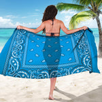 Light Blue Paisley Bandana Print Beach Sarong Wrap