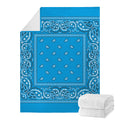 Light Blue Paisley Bandana Print Blanket