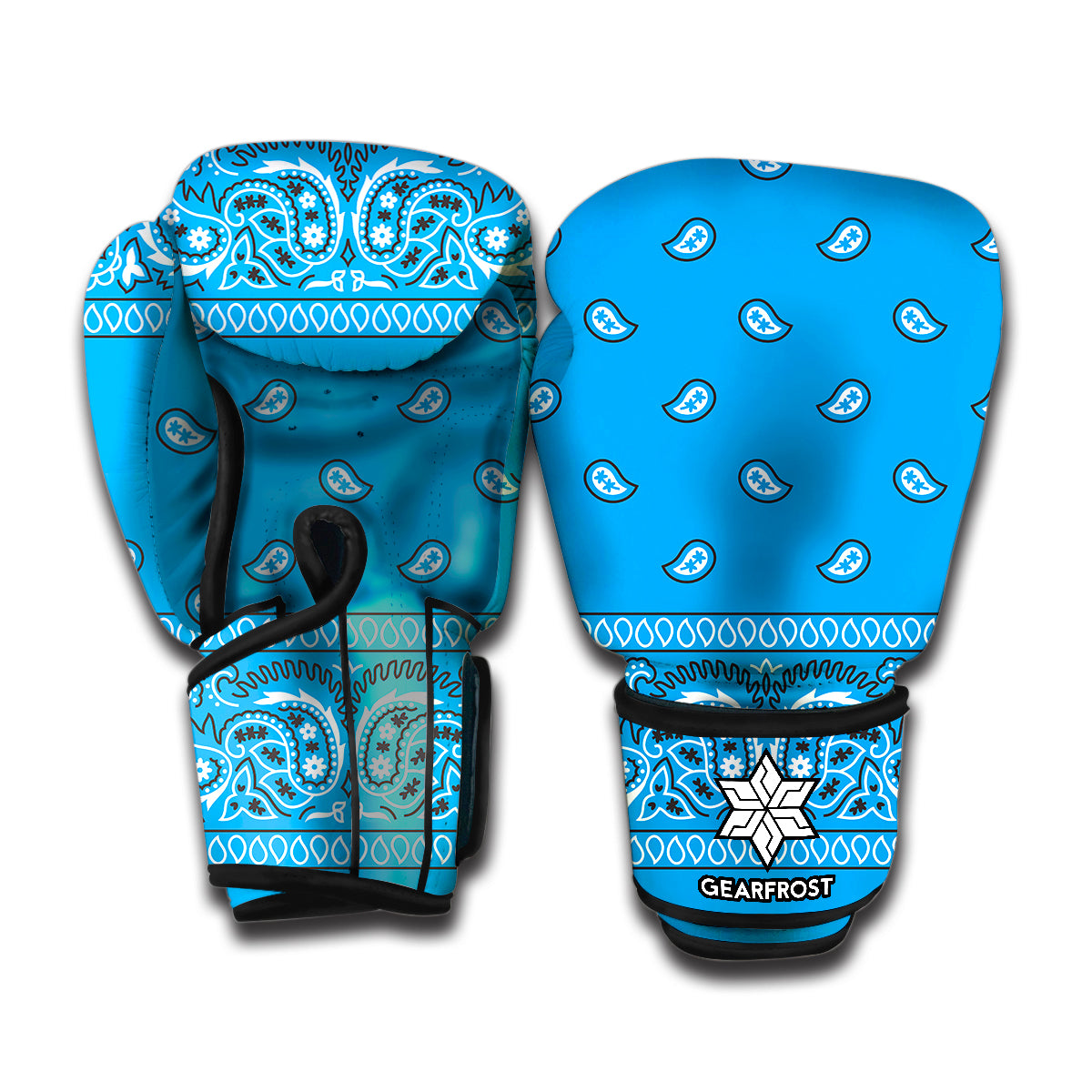Blue Navy Camo Print Boxing Gloves