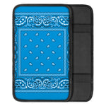 Light Blue Paisley Bandana Print Car Center Console Cover