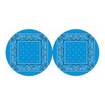 Light Blue Paisley Bandana Print Car Coasters