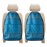 Light Blue Paisley Bandana Print Car Seat Organizers