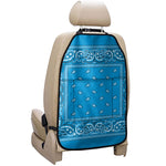 Light Blue Paisley Bandana Print Car Seat Organizers