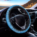 Light Blue Paisley Bandana Print Car Steering Wheel Cover