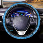 Light Blue Paisley Bandana Print Car Steering Wheel Cover