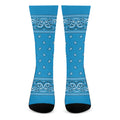 Light Blue Paisley Bandana Print Crew Socks
