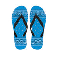 Light Blue Paisley Bandana Print Flip Flops
