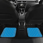 Light Blue Paisley Bandana Print Front and Back Car Floor Mats