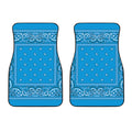 Light Blue Paisley Bandana Print Front Car Floor Mats