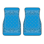 Light Blue Paisley Bandana Print Front Car Floor Mats