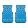 Light Blue Paisley Bandana Print Front Car Floor Mats