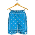 Light Blue Paisley Bandana Print Men's Shorts