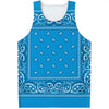 Light Blue Paisley Bandana Print Men's Tank Top