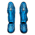 Light Blue Paisley Bandana Print Muay Thai Shin Guards