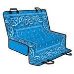 Light Blue Paisley Bandana Print Pet Car Back Seat Cover
