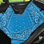 Light Blue Paisley Bandana Print Pet Car Back Seat Cover