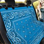 Light Blue Paisley Bandana Print Pet Car Back Seat Cover