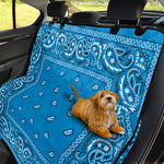 Light Blue Paisley Bandana Print Pet Car Back Seat Cover