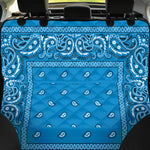 Light Blue Paisley Bandana Print Pet Car Back Seat Cover