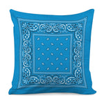 Light Blue Paisley Bandana Print Pillow Cover