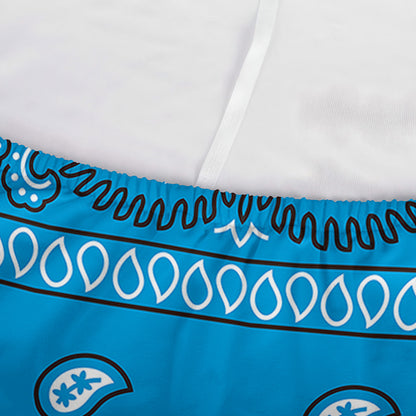 Light Blue Paisley Bandana Print Sofa Cover