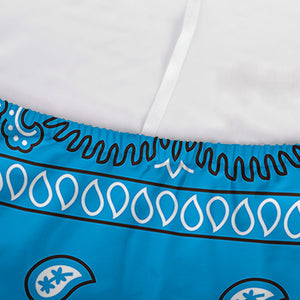 GearFrost Blue Paisley Bandana Print Men's Short Sleeve Shirt