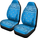 Light Blue Paisley Bandana Print Universal Fit Car Seat Covers