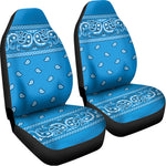 Light Blue Paisley Bandana Print Universal Fit Car Seat Covers
