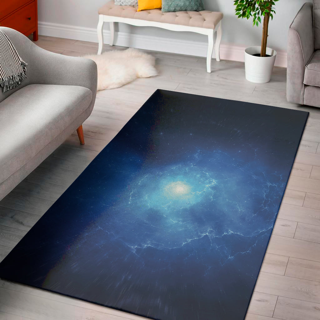 Light Blue Space Print Area Rug