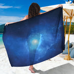 Light Blue Space Print Beach Sarong Wrap
